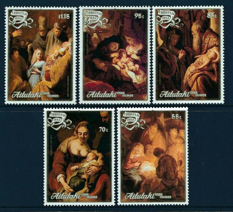 AITUTAKI 1988 Paintings by Rembrandt (5v+ 1Ms, Cpt) MNH CV$26