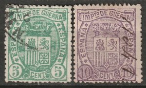 Spain 1875 Sc MR3-4 war tax used