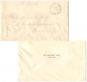 Australia Soldier's Free Mail 1918 Field Post Office T.62 Western Front, Fran...