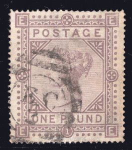 MOMEN: GREAT BRITAIN SG #129 1878 USED £4,500 LOT #66850*