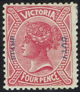 VICTORIA 1885 QV OVERPRINTED STAMP DUTY 4D