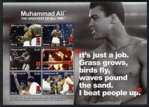 NEVIS - 2008 - Muhammad Ali - Perf 6v Sheet - Mint Never Hinged