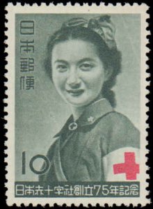 Japan #554-555, Complete Set(2), 1952, Red Cross, Never Hinged