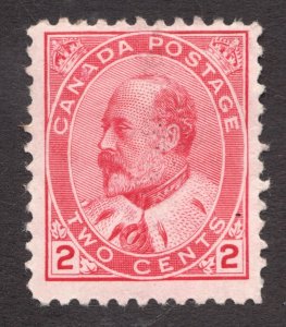 1903 Canada Sc #90 - 2¢ - KEVII - Mint f/vf HR - cv$55