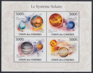 XG-AF300 COMOROS IND - Space, 2010 Solar System, Planets MNH Sheet