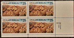 US Scott # 2512; 25c PanAmerica from 1990; VF : MNH, og; Block of 4;