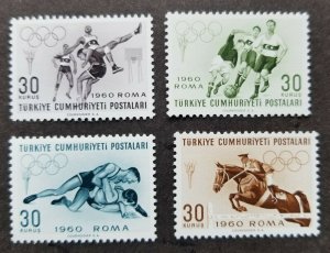 Turkish Cyprus ROMA Olympics 1960 Horse Racing Football Sport Games (stamp) MNH