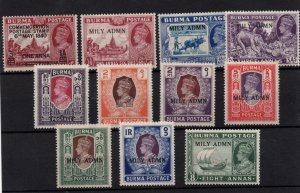 Burma KGVI mint LHM collection to 10R WS36530