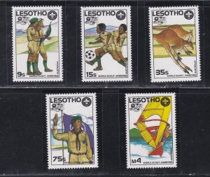 Lesotho # 593-597 & 598, 16th World Scouting Jamboree, NH, 1/2 Cat.