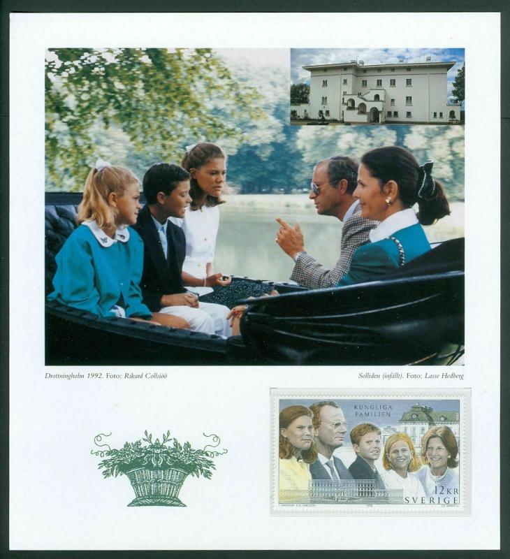 Sweden Folder 1993  6 Pages. The Royal Family MNH. Complete Set + 25 Kr. 1991