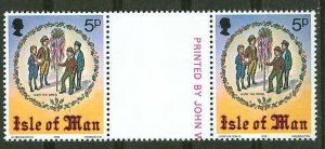 Great Britain-Isle Man # 141 GUTTER PAIR Christmas Mint NH