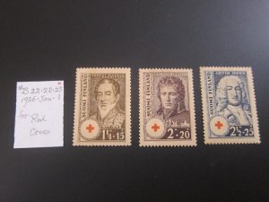 Finland 1936 Sc B21-23 Red Cross set MNH