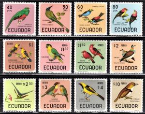 Ecuador Scott 751-751C, C441-448  complete set  F to VF mint OG NH.