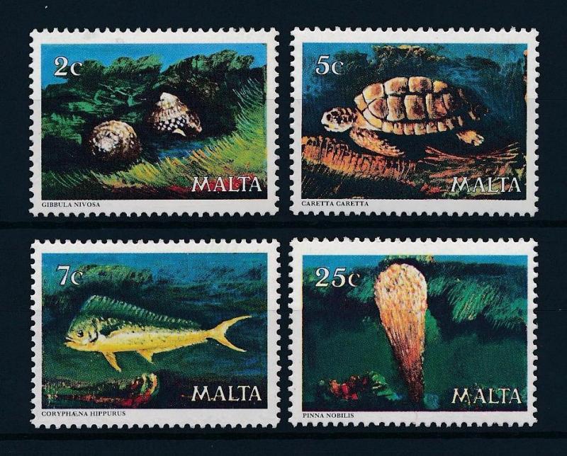 [39114] Malta 1979 Marine Life Seashells Turtle Fish MNH