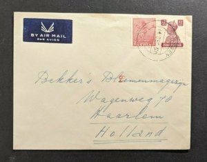 1950 Plassey India Airmail Cover to Haarlem Netherlands