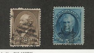 United States Postage Stamp, #185, 205 Used, 1882, JFZ