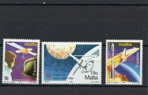 MALTA 1990-1991 SPACE SET OF 3 STAMPS MNH