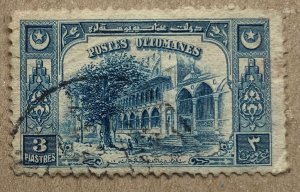 Turkey 1920 3pia blue Fountains of Suleiman, used. Scott 594, CV $0.60