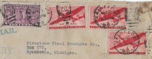 US Stamps WW2 Philately Firestone Airmail Special Delivery Cover