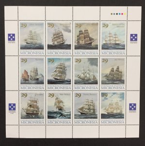 Micronesia 1993 #168 S/S, Sailing Ships, MNH.