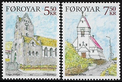 Faroe Is #449-50 MNH Set - Churches