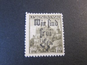 Czechoslovakia 240 MAHR.OSTRAU WIR SIND FREI OVERPRINT OG MNH VF