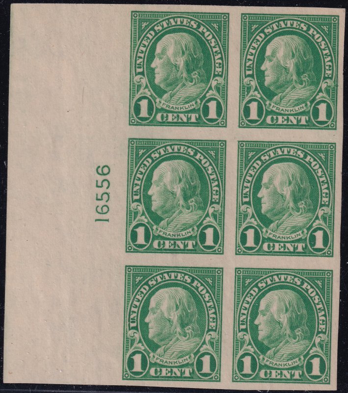 #575 Mint LH, XF, Plate number block of 6 (CV $80) (CV $6 - ID49747) - Joseph...