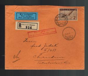 1931 Zurich Switzerland Airmail Cover to Czechoslovakia # C15