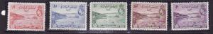 Papua-Sc#C5-9-unused NH set-KGVI airmails-Planes-1938-