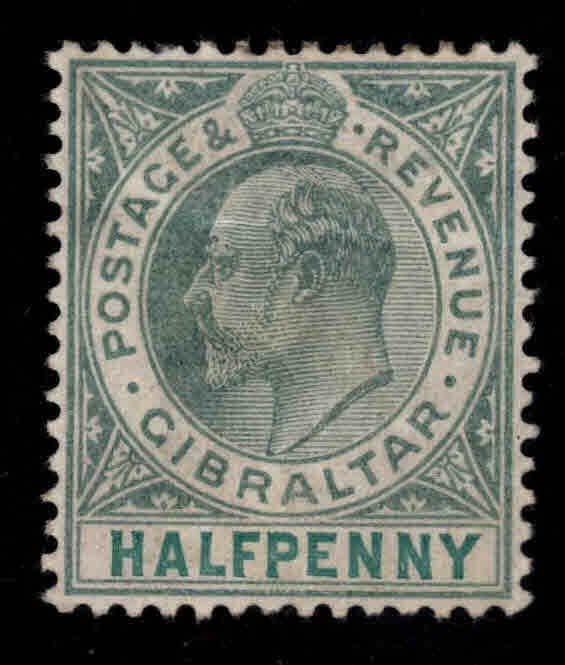 GIBRALTAR  Scott 39 MH* 1903 KEVII stamp, wmk 2, Hinge remnant