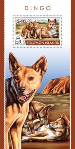 SOLOMON ISLANDS 2015 SHEET DINGOS WILD DOGS WILDLIFE slm15216b