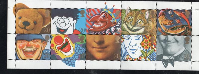 Great Britain  Sc  1304a 1990 20p Smiles stamp booklet pane mint NH