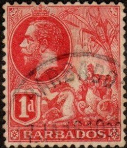 Barbados 118a - Used - 1p Seal of the Colony / George V (1912) (cv $4.50) +