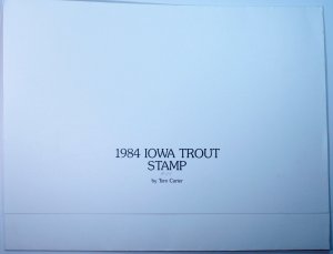 Iowa Trout Fishing Permit Stamp Signed Artwork Souvenir Folder 1984 Limited USA