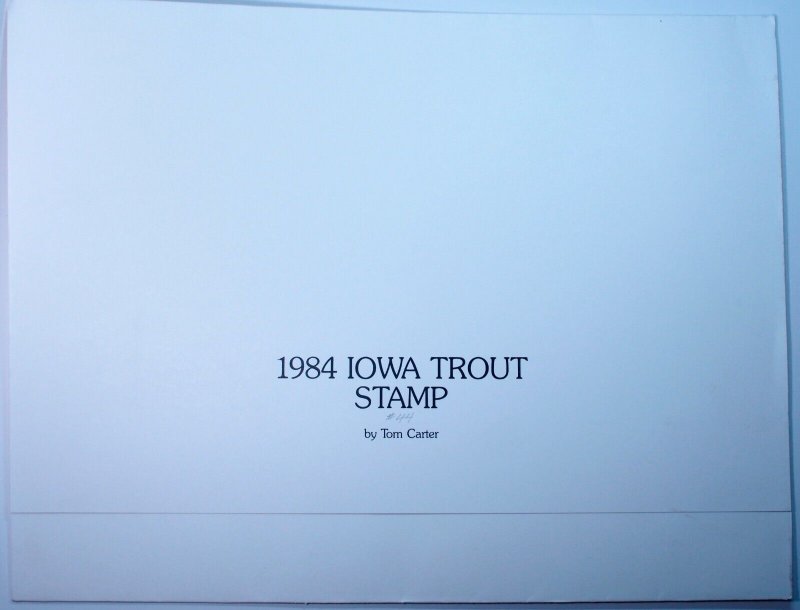 Iowa Trout Fishing Permit Stamp Signed Artwork Souvenir Folder 1984 Limited USA