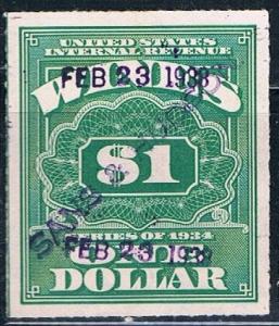 USA RE104, $1 Wine revenue, used, VF.