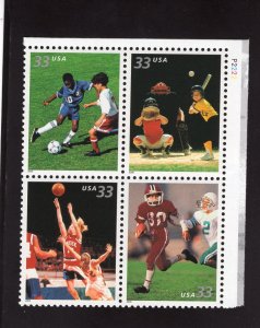 3399-3402 Youth Team Sports, MNH UR-PB/4