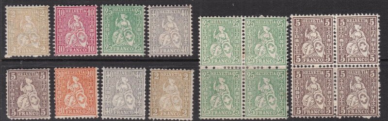 SWITZERLAND^^^^^sc# 52//61  x16 mint Hinged HELVETIAS CLASSICS $$@ lar1722swiss