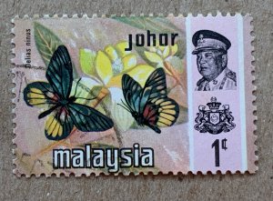 Johore 1971 1c Butterflies, used. Scott 176, CV $1.75. SG 175