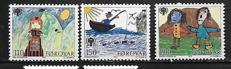 FAROE ISLANDS, 45-47, MNH, INTL. YEAR OF THE CHILD