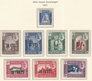 Aden Kathiri State of Seiyun # 20-27, Surcharges,, Mint LH, 1/3 Cat.