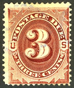 U.S. #J17 USED BLUE CANCEL 