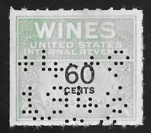 RE140 60 cents Wine Stamps used NG as issued NH XF
