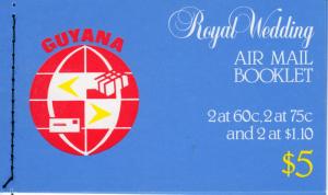 Guyana 1981 Sc#331/333  Royal Wedding/Flowers ovpt.BOOKLET   Sc#331/333