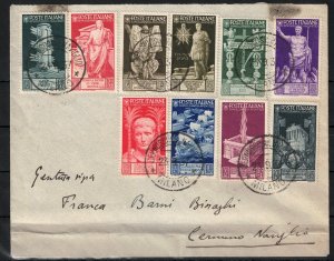 1937 Italy, # 416/25 Augusto, Full Regular Mail, Used BU