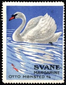 1930 Denmark Poster Stamp Otto Mønsted Swan Margarine