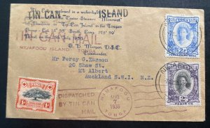 1936 Niuafoou Tonga Toga Islands Tin Can Mail Cover To Auckland New Zealand