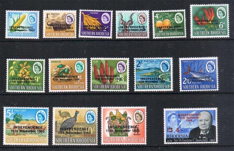 Rhodesia 1966 Sc 208-221+222 set of 14+1 MH