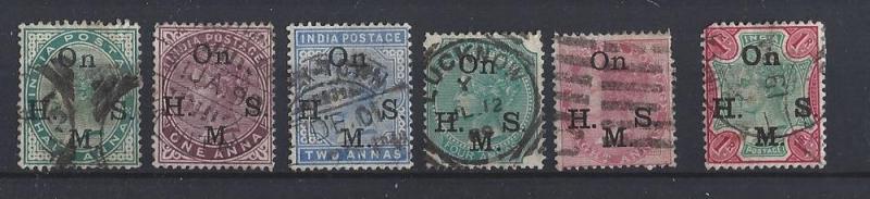 India, O27-O32, Official Stamp Issue Singles,**Used**