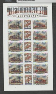 U.S. Scott #5380 Transcontinental Railroad Stamps - Mint NH Sheet - LL Plate